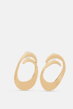 Swirl Hoop Earrings in Gold