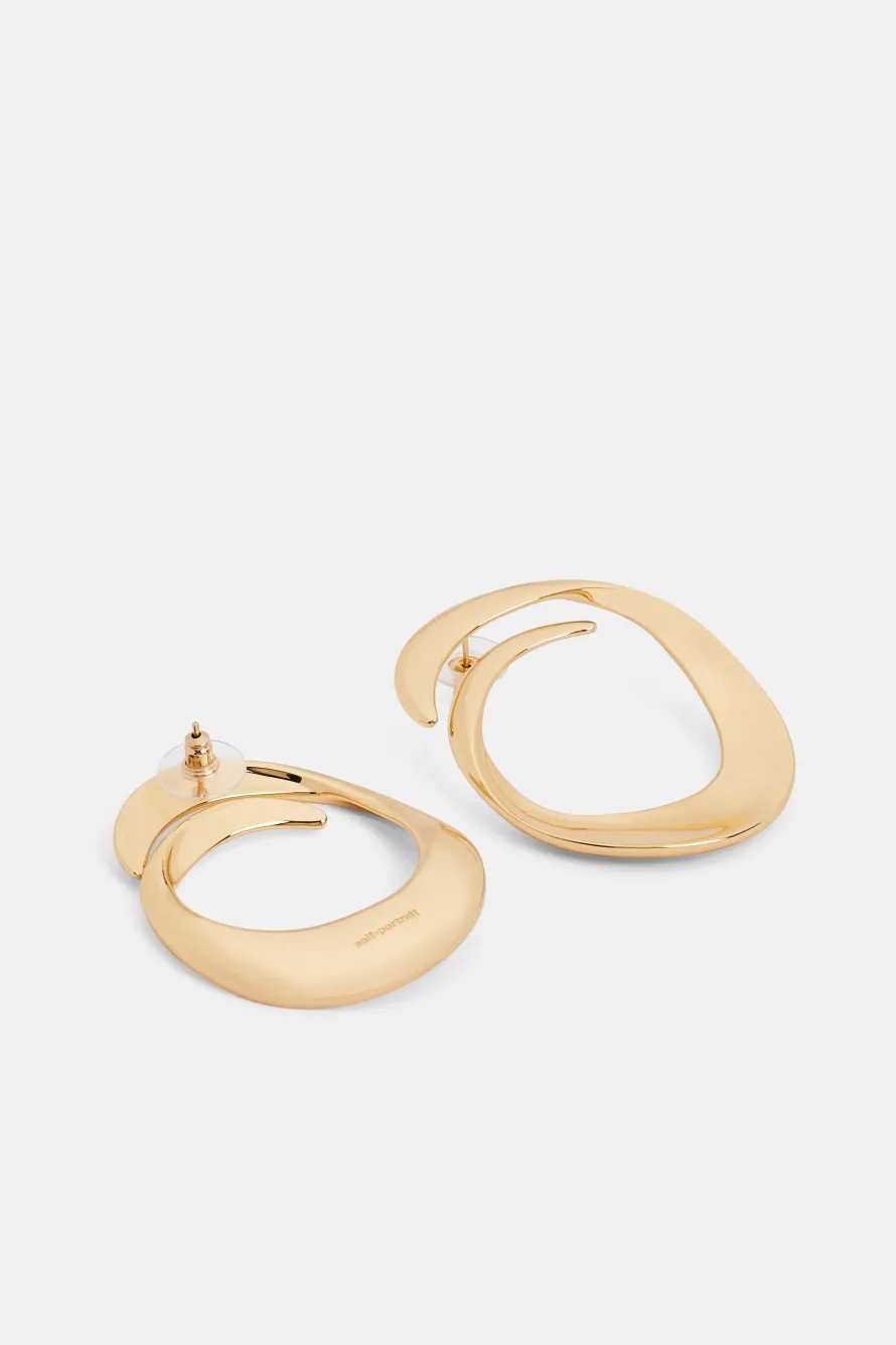 Swirl Hoop Earrings in Gold
