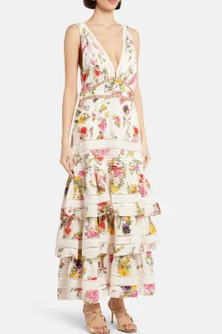 Tiered Ruffle Hem Maxi Dress