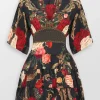Tiered Skirt Floral Mini Dress
