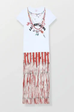 T-Shirt Dress With Fringes