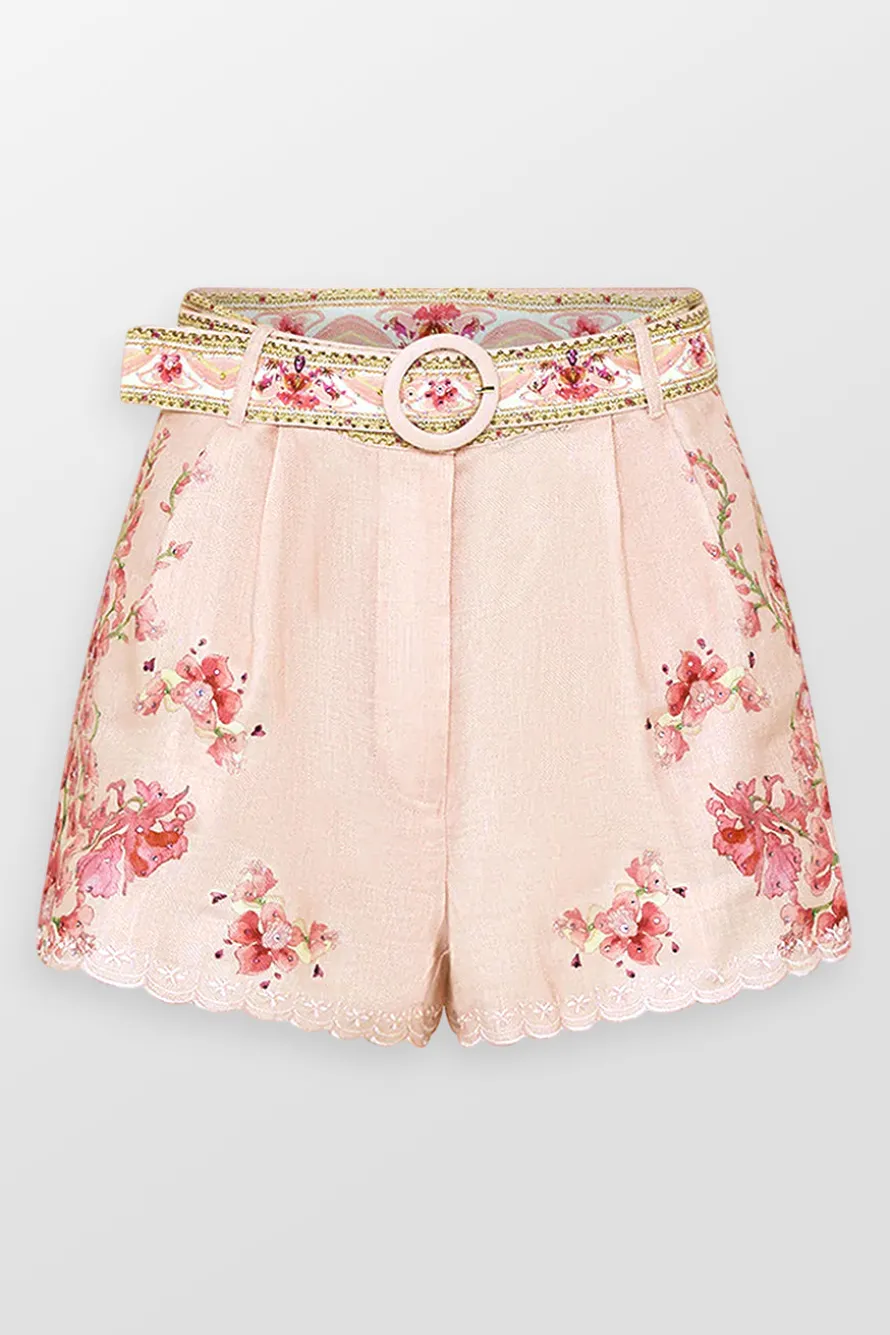 Tuck Front Floral Shorts