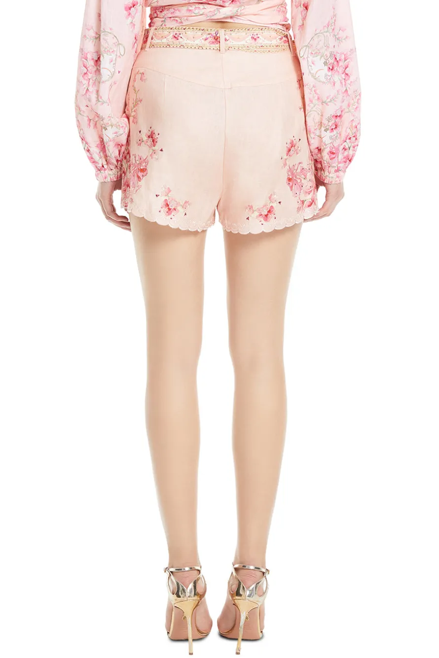 Tuck Front Floral Shorts