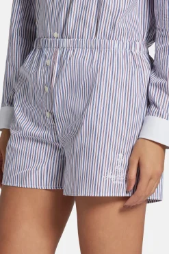 Vendome Cotton Boxer Shorts in Blue And White