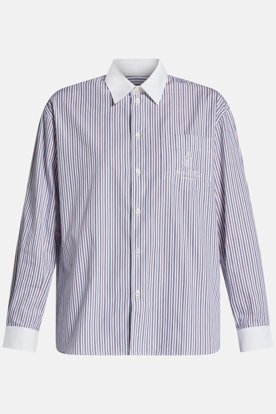 Vendome Oversized Shirt in Blue and White