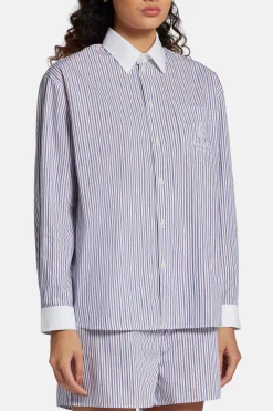 Vendome Oversized Shirt in Blue and White
