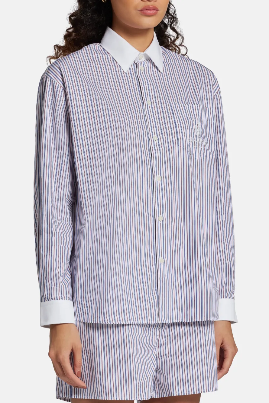 Vendome Oversized Shirt in Blue and White