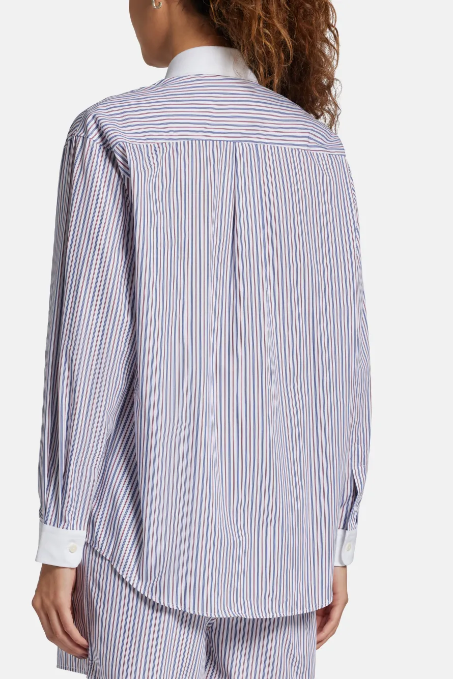 Vendome Oversized Shirt in Blue and White