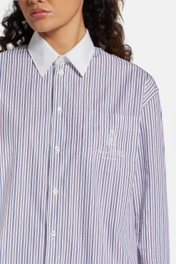 Vendome Oversized Shirt in Blue and White