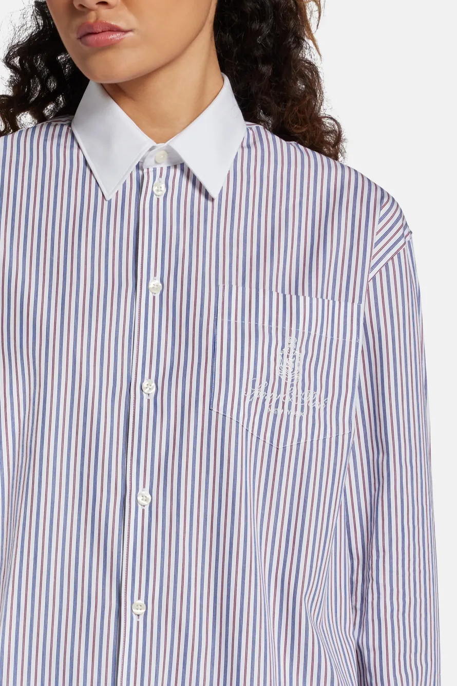 Vendome Oversized Shirt in Blue and White
