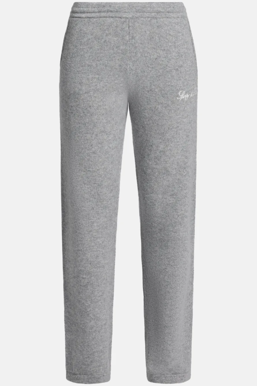 Vendome Script Cashmere Pants in Grey
