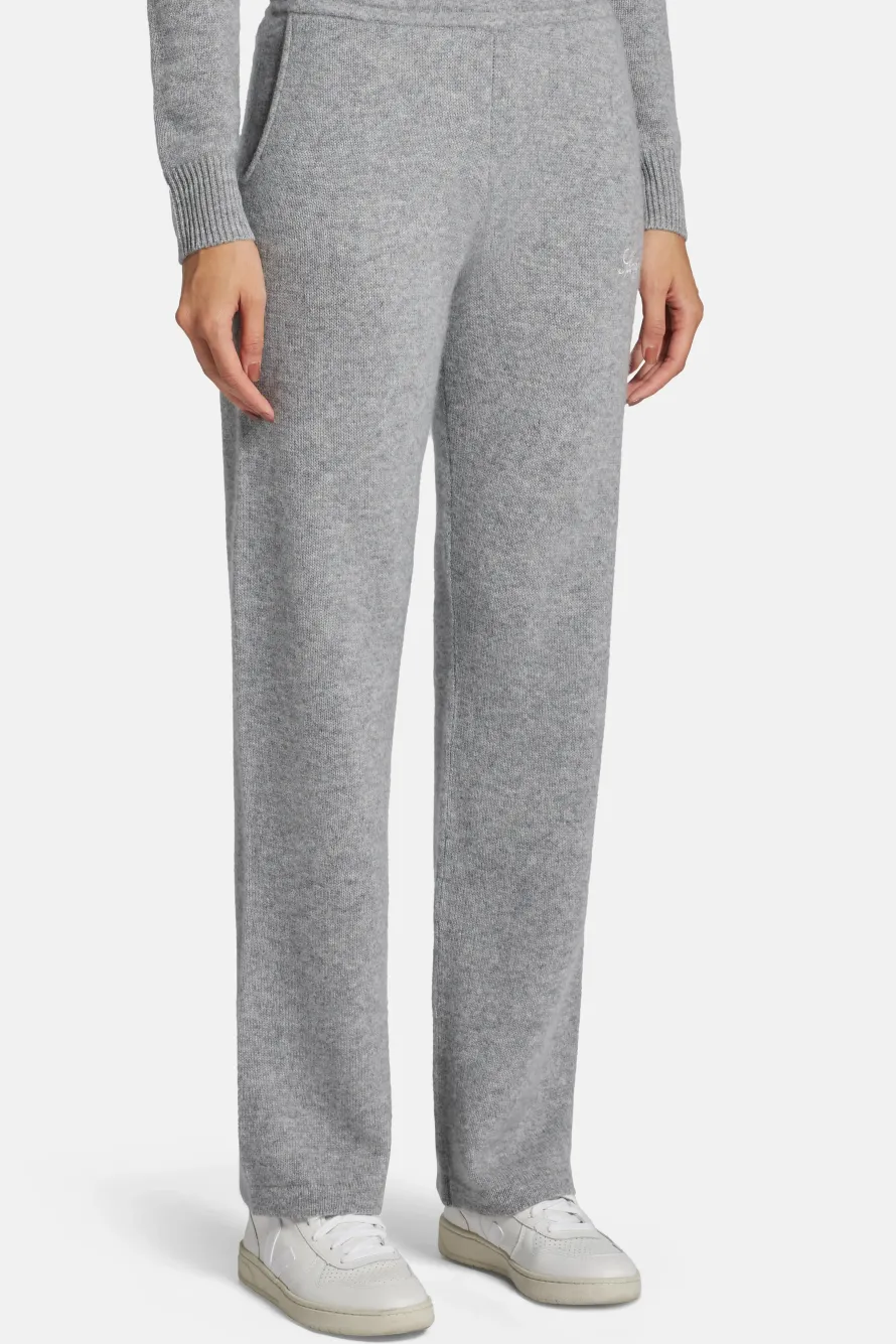 Vendome Script Cashmere Pants in Grey