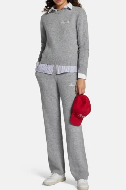 Vendome Script Cashmere Pants in Grey