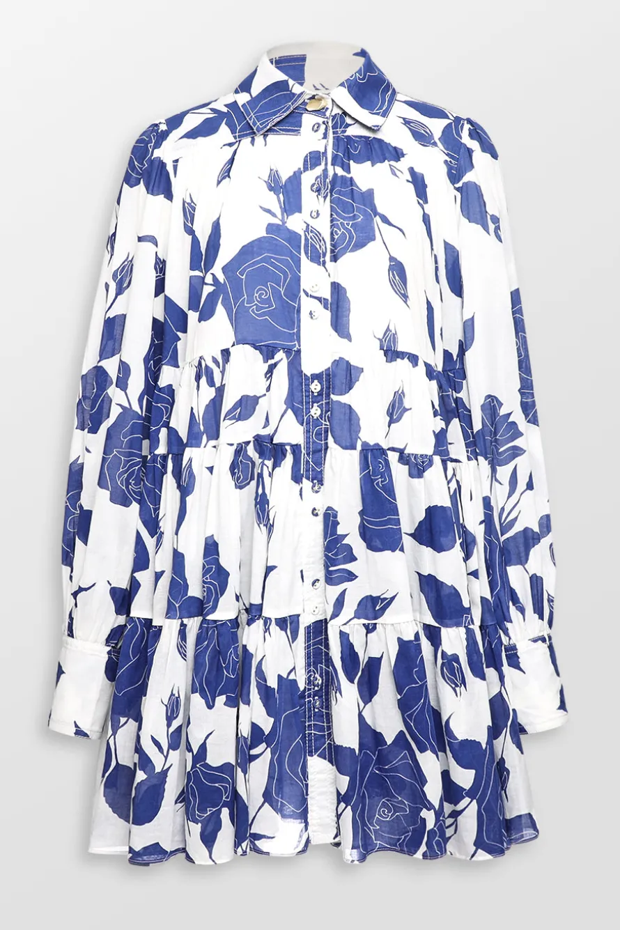 Vie Voile Neo Rose Smock Mini Dress