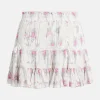 Viola Field Victorian Trevina Floral Cotton Mini Skirt in White/ Pink