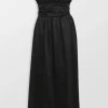 Whisper Off-Shoulder Tulip Midi Dress