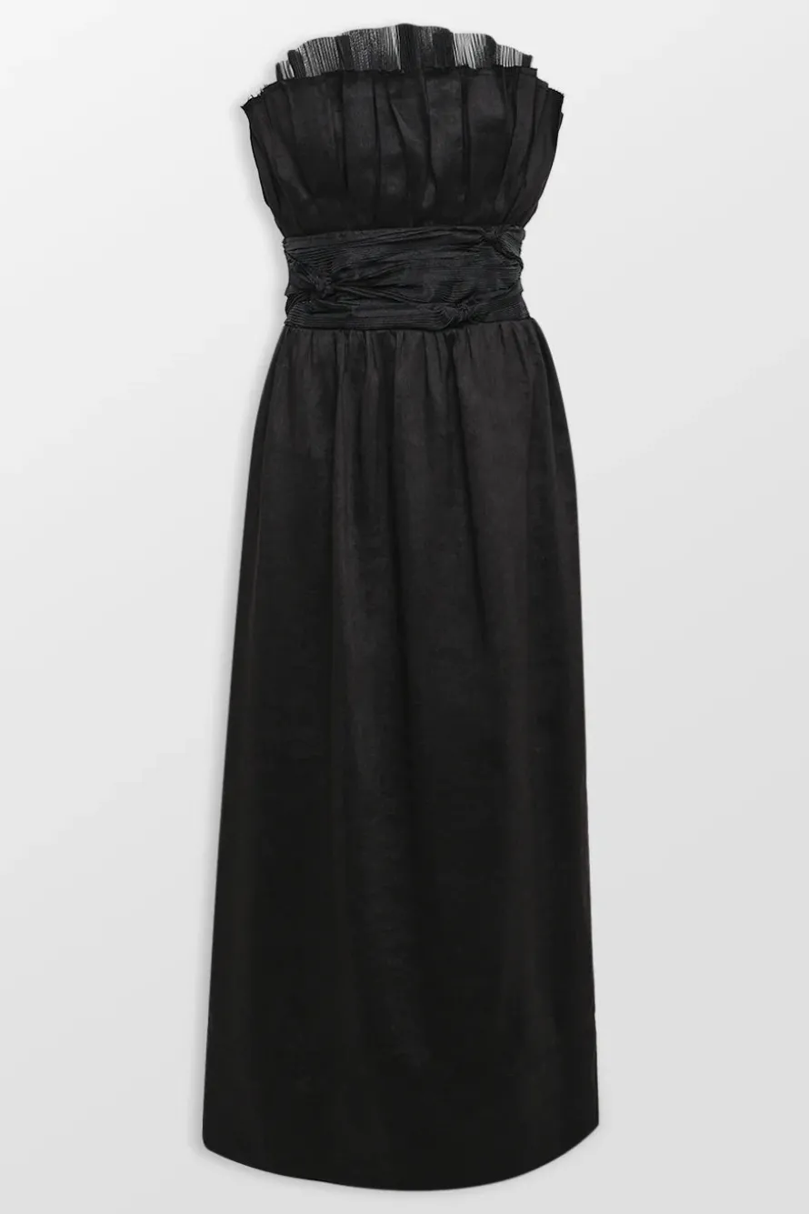 Whisper Off-Shoulder Tulip Midi Dress