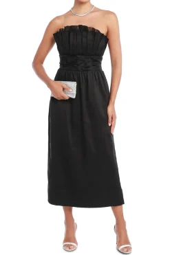Whisper Off-Shoulder Tulip Midi Dress