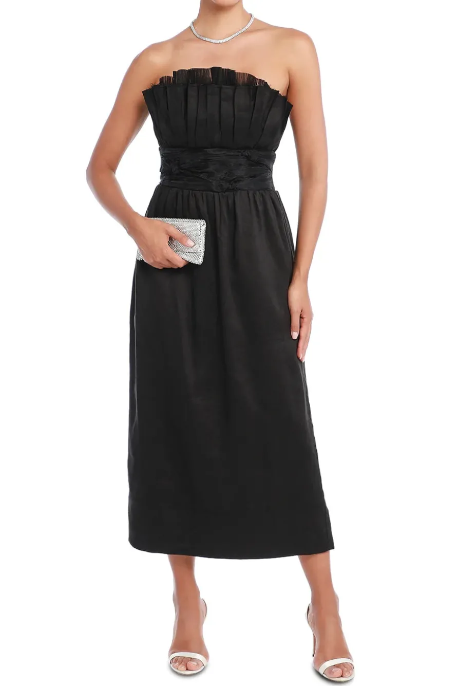 Whisper Off-Shoulder Tulip Midi Dress