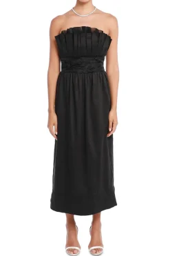 Whisper Off-Shoulder Tulip Midi Dress