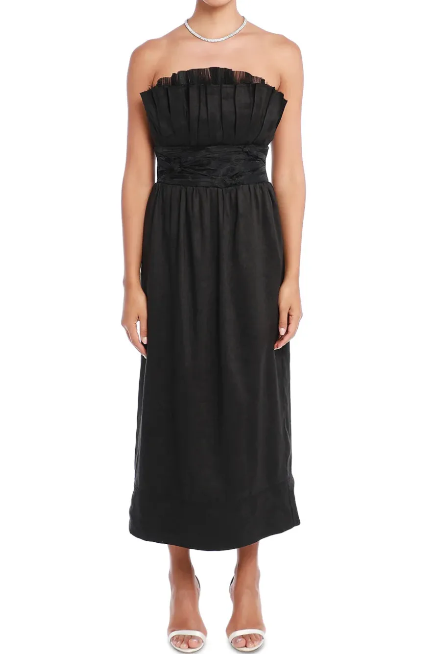 Whisper Off-Shoulder Tulip Midi Dress